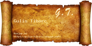 Gulis Tiborc névjegykártya